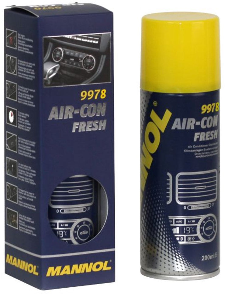 Mannol air-con Fresh désinfecte votre système de climatisation et l'intérieur de votre voiture