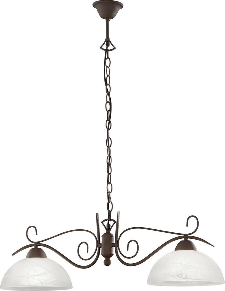 Rl vis ton pays de réalité lumineuse - lampe suspendue - couleur rouille - excl. 2x e27 4 w - montage au plafond - réglable en hauteur