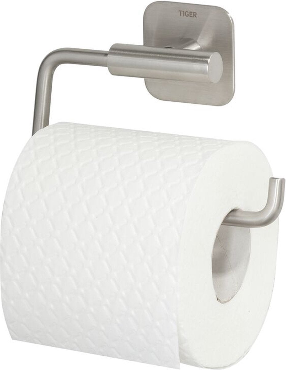 Col Tigre - porte-rouleau papier toilette sans rabat - sans perçage - porte-rouleau papier toilette autocollant - inox brossé