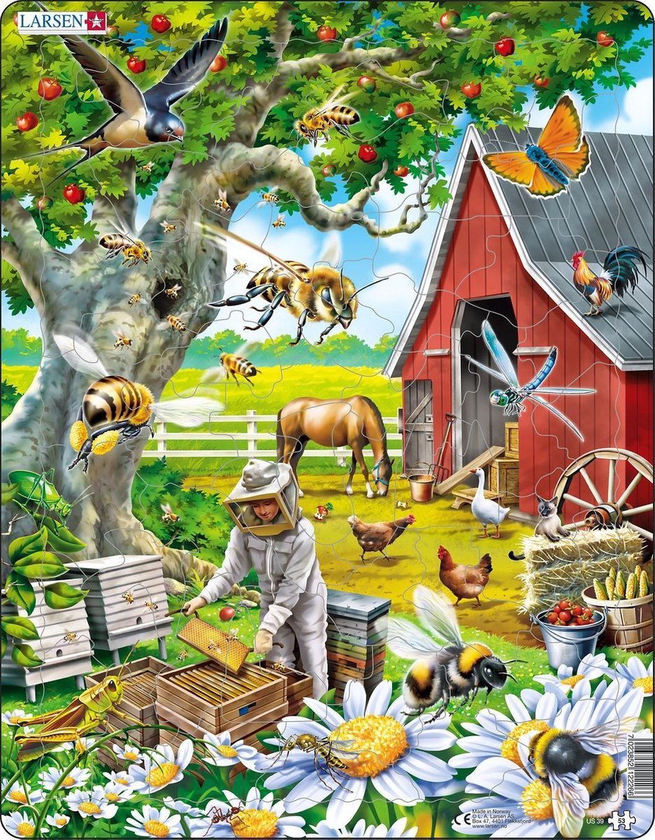 Selecta Larsen Pluzzle Animaux - L'apiculteur aux abeilles, 53e.