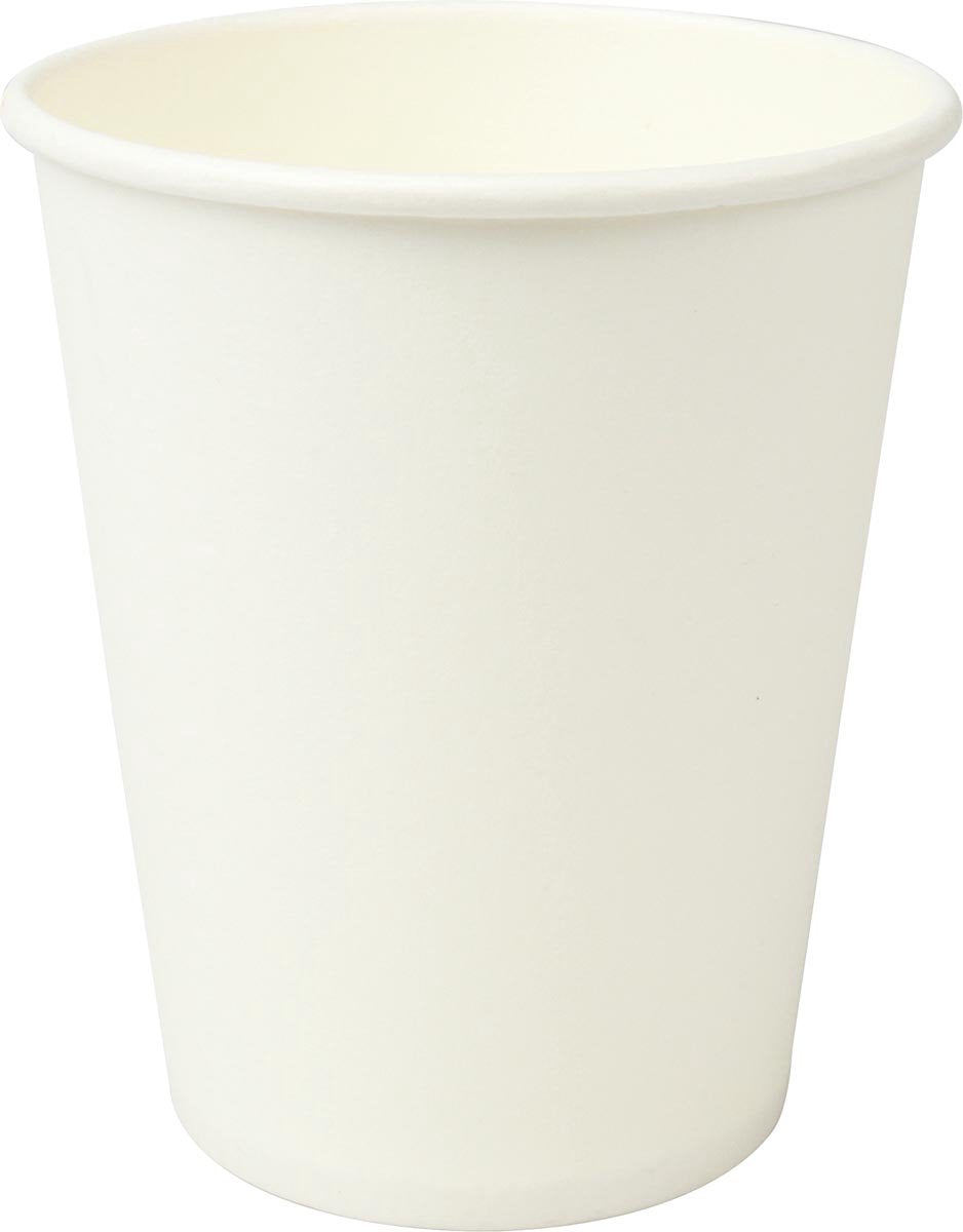 Gobelet Q-connect en carton | 150 ml | blanc | paquet de 100 pièces