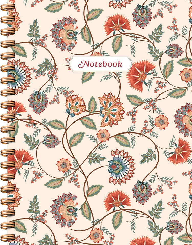 Carnet à spirale floral vintage grand (lignes) carnet à spirale floral vintage (ligné)