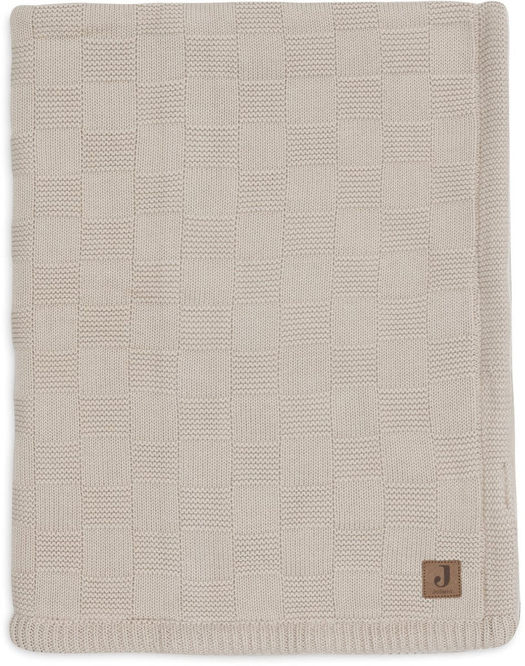 Jollein couverture bébé berceau - 100x150cm - tricot box - velours sable chaud