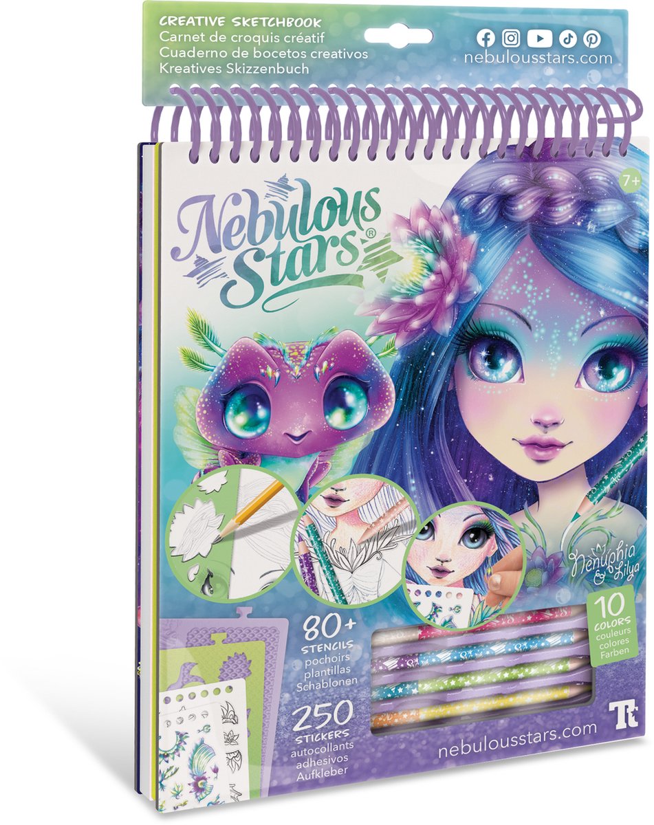 Étoiles nébuleuses - carnet de croquis créatif - nenuphia - dessin et coloriage