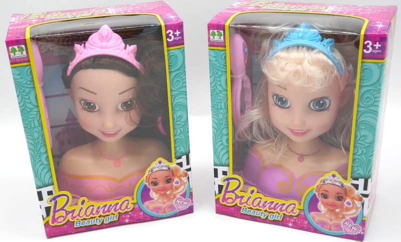 Jonotoys mini tête à capuche avec cheveux roses ou noirs