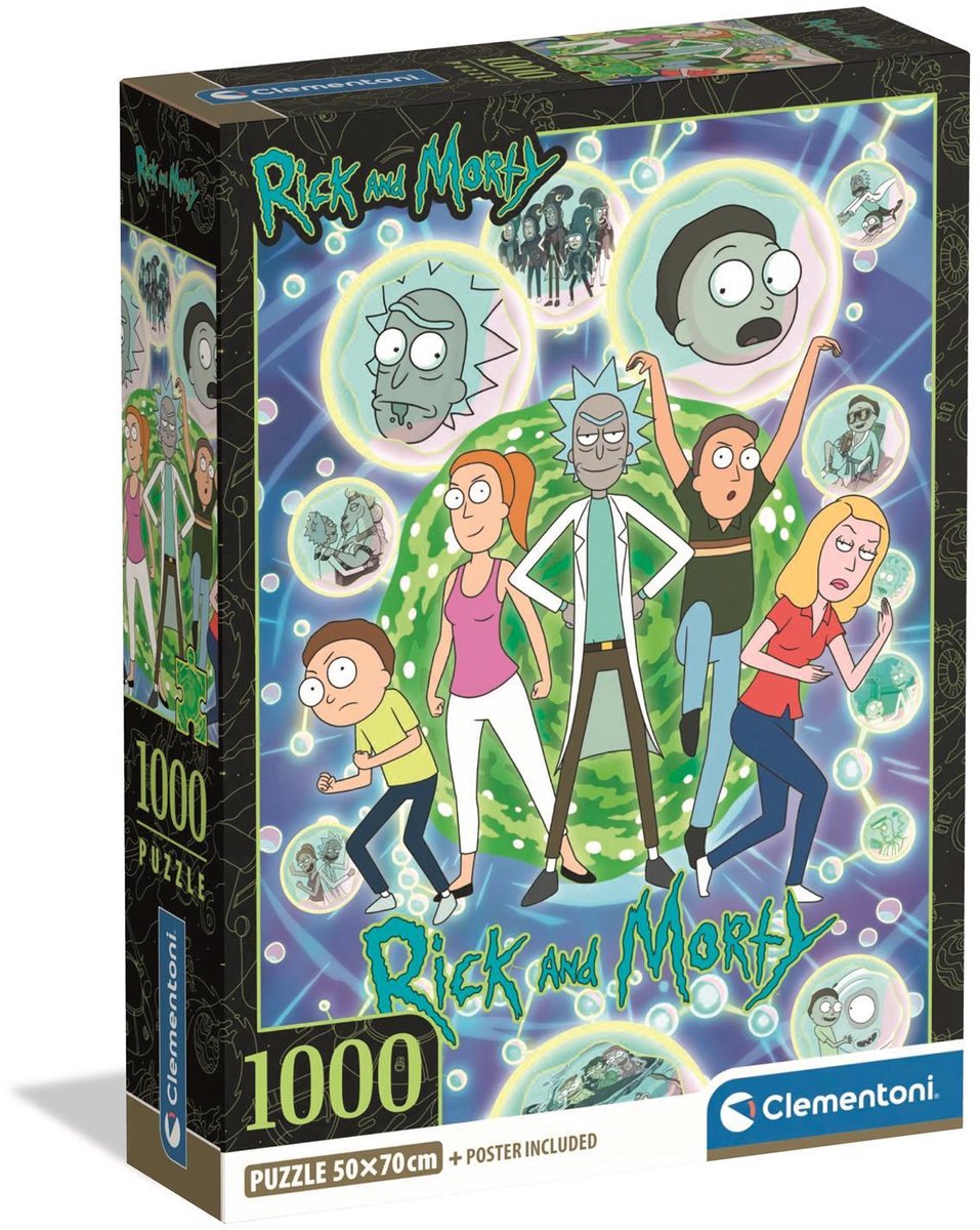 Puzzle Clementoni Rick Morty 1000 pièces pour adultes.