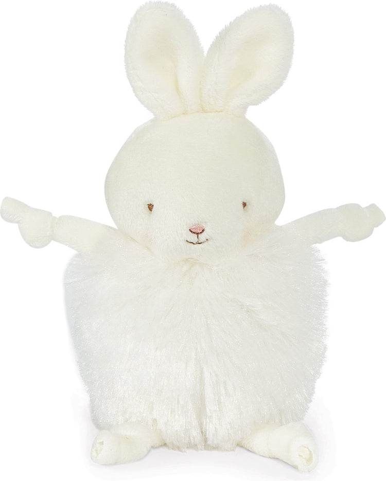 Bunnies by the bay roly poly bun chignon peluche - peluche - détails brodés - lapin - 13 cm - blanc