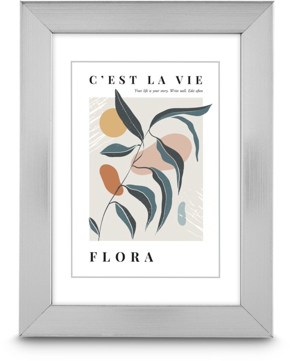 Cadre photo Hama - flore - 20 x 30 cm - argent