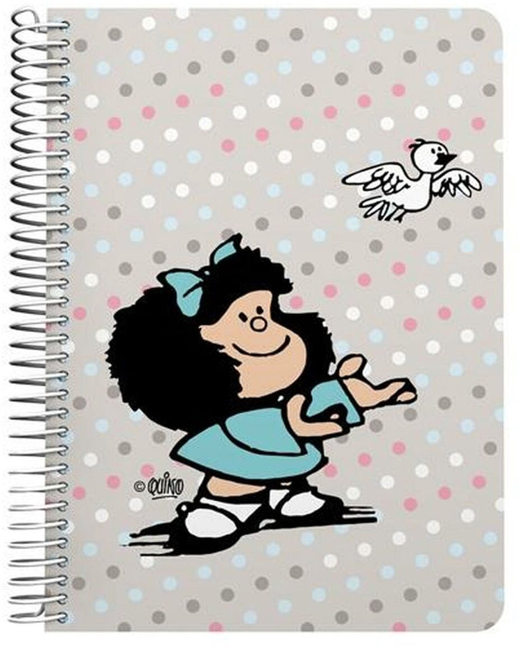 Mafalda schrift oiseau multicolore quarto 80 feuilles