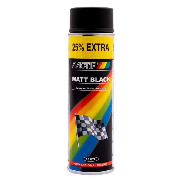 Peinture en aérosol Motip Matt Black (500ml)