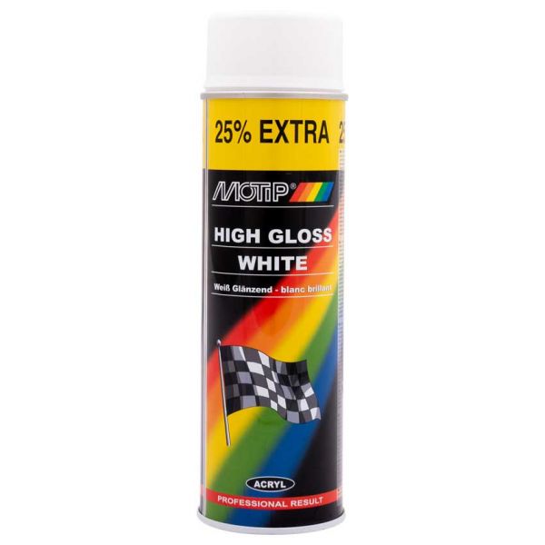 Blanc brillant, bidon de 500 ml. Motip
