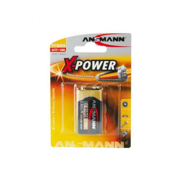 Batterie alcaline X-Power 9 volts.