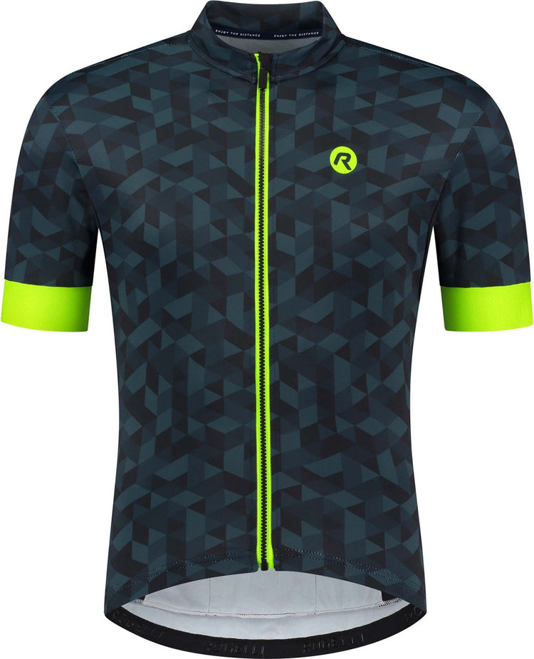 Rogelli rubik maillot de cyclisme - manches courtes - homme - bleu, jaune - taille m