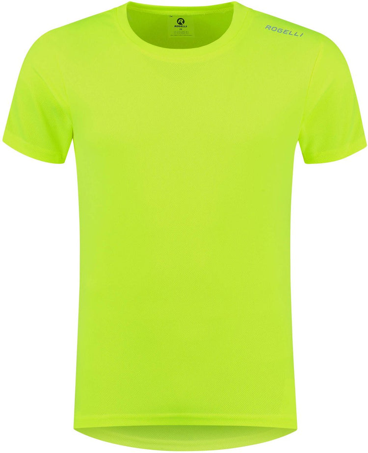 Rogelli promo chemise de running homme - manches courtes - jaune fluo - xs