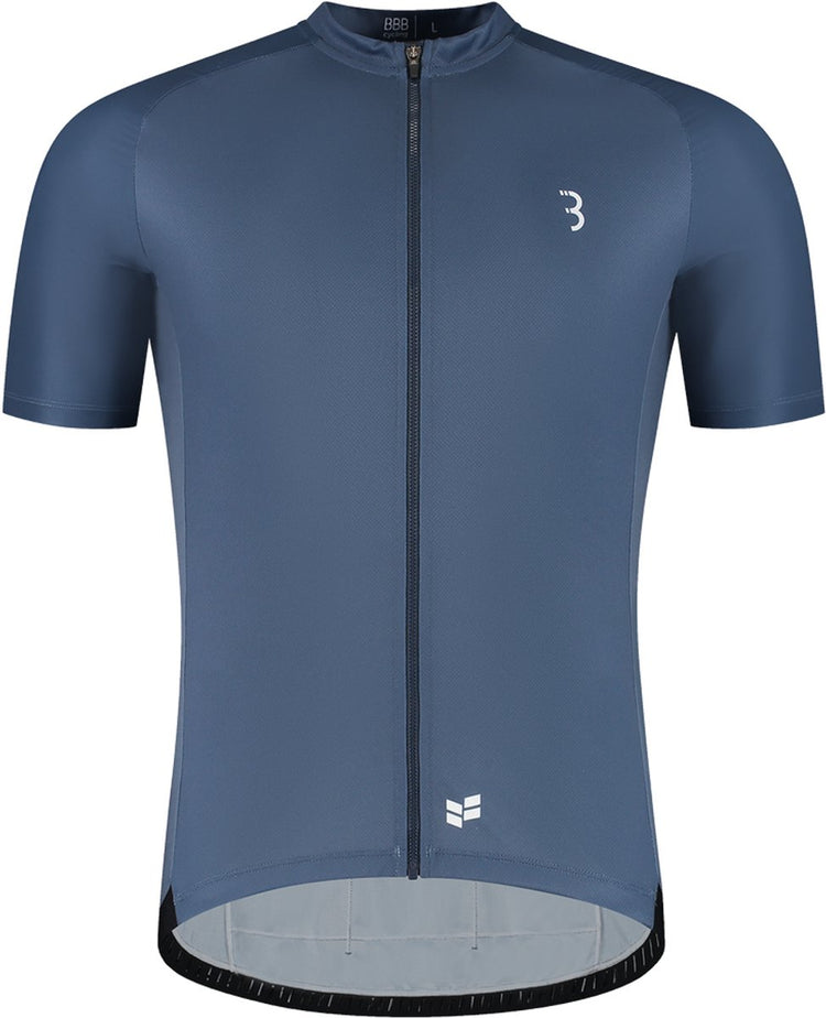 Bbb cycling confortfit r - chemise de cyclisme durable à manches courtes pour hommes - 15-25 °c - chemise respirante VTT et cyclisme - 3 poches arrière - bleu acier