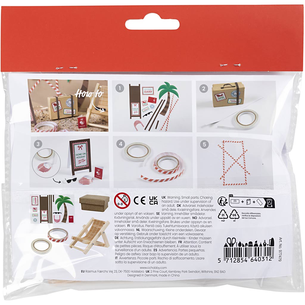Creativ company mini hobby set porte gnome, en vacances, 1 boîte
