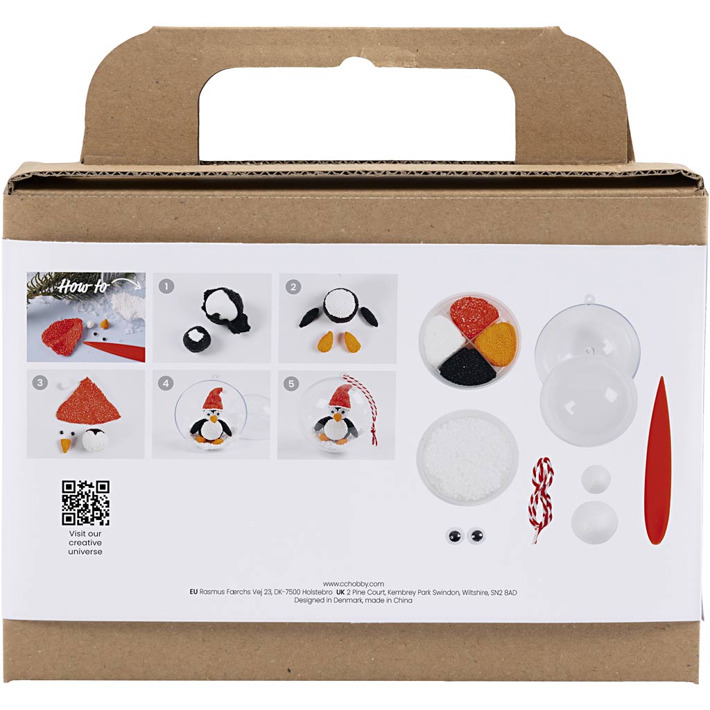 Creativ company mini kit de loisirs sculptant, pingouin, 1 boîte