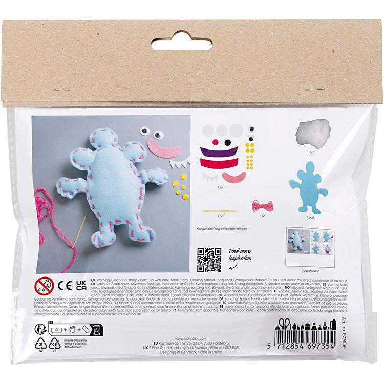 Creativ Company Mini Hobbyset Se coudre en feutre monstre