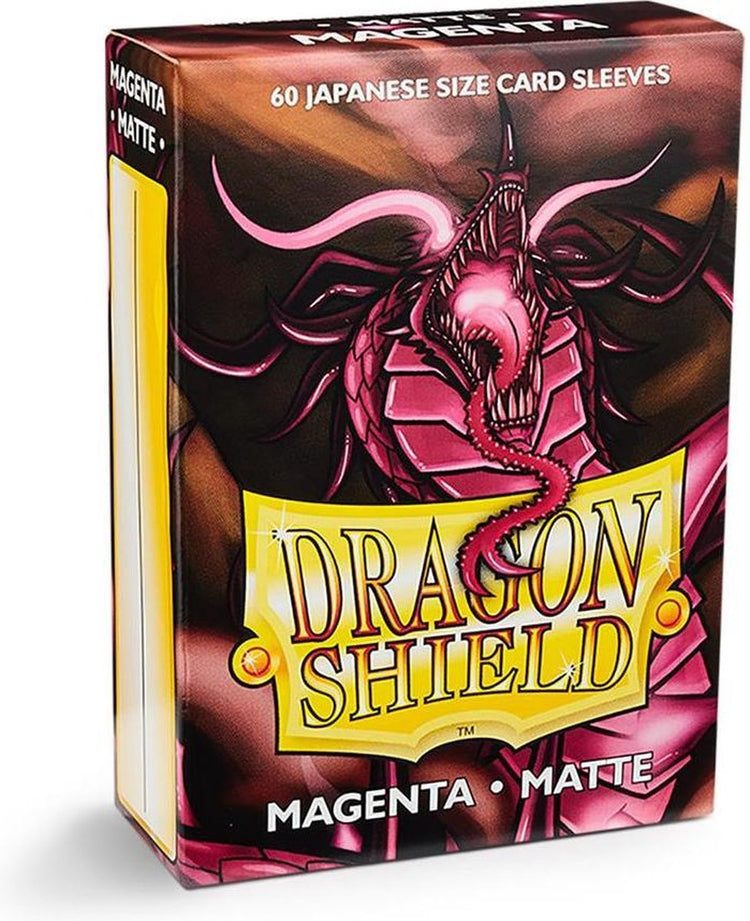 Pochettes pour cartes Bouclier Dragon : magenta mat japonais (59x86mm) - 60 pièces