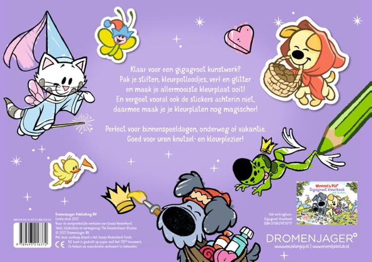 Woezel pip : livre de coloriage géant conte de fées