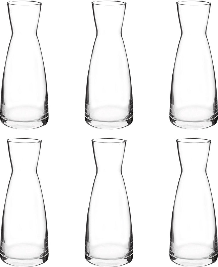 Bormioli rocco lot de 6 carafes - 1l - verre - bouteilles verseuses en verre de haute qualité pour boissons et jus