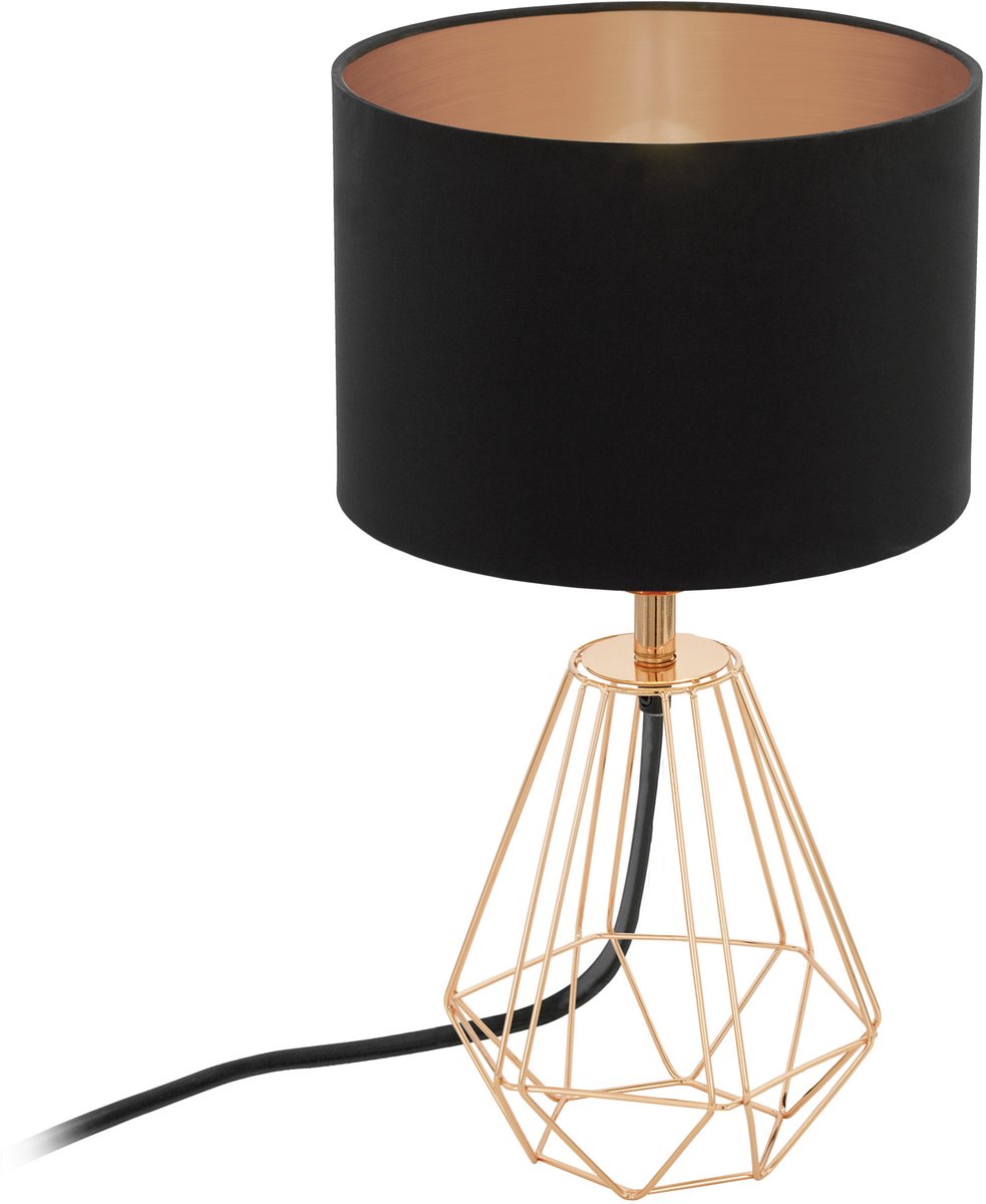 Lampe de table Eglo Carlton 2 - e14 - 30,5 cm - cuivre noir