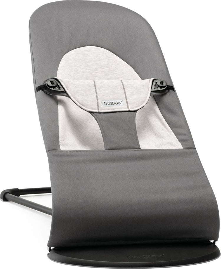 Chaise à bascule Babybjörn balance soft - jersey tissé - gris foncé-gris - ergonomique - réglable - pliable