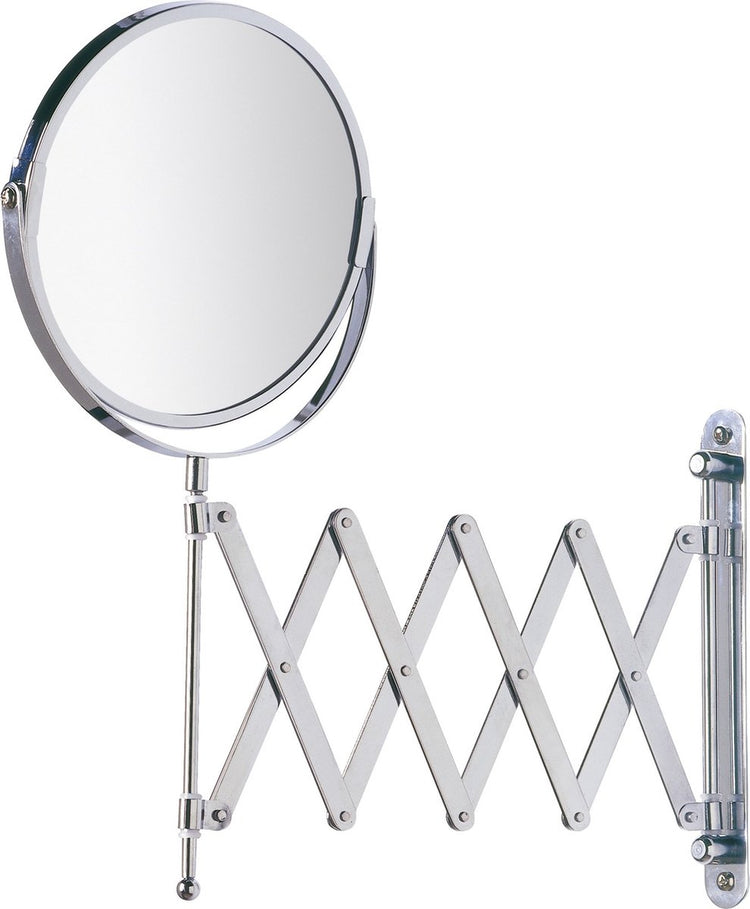 Wenko miroir de rasage mural exclusif ø17cm double face télescopique chrome grossissant 3x - miroir de salle de bain - miroir de maquillage modèle mural extensible - miroir grossissant - miroir cosmétique avec bras harmonica
