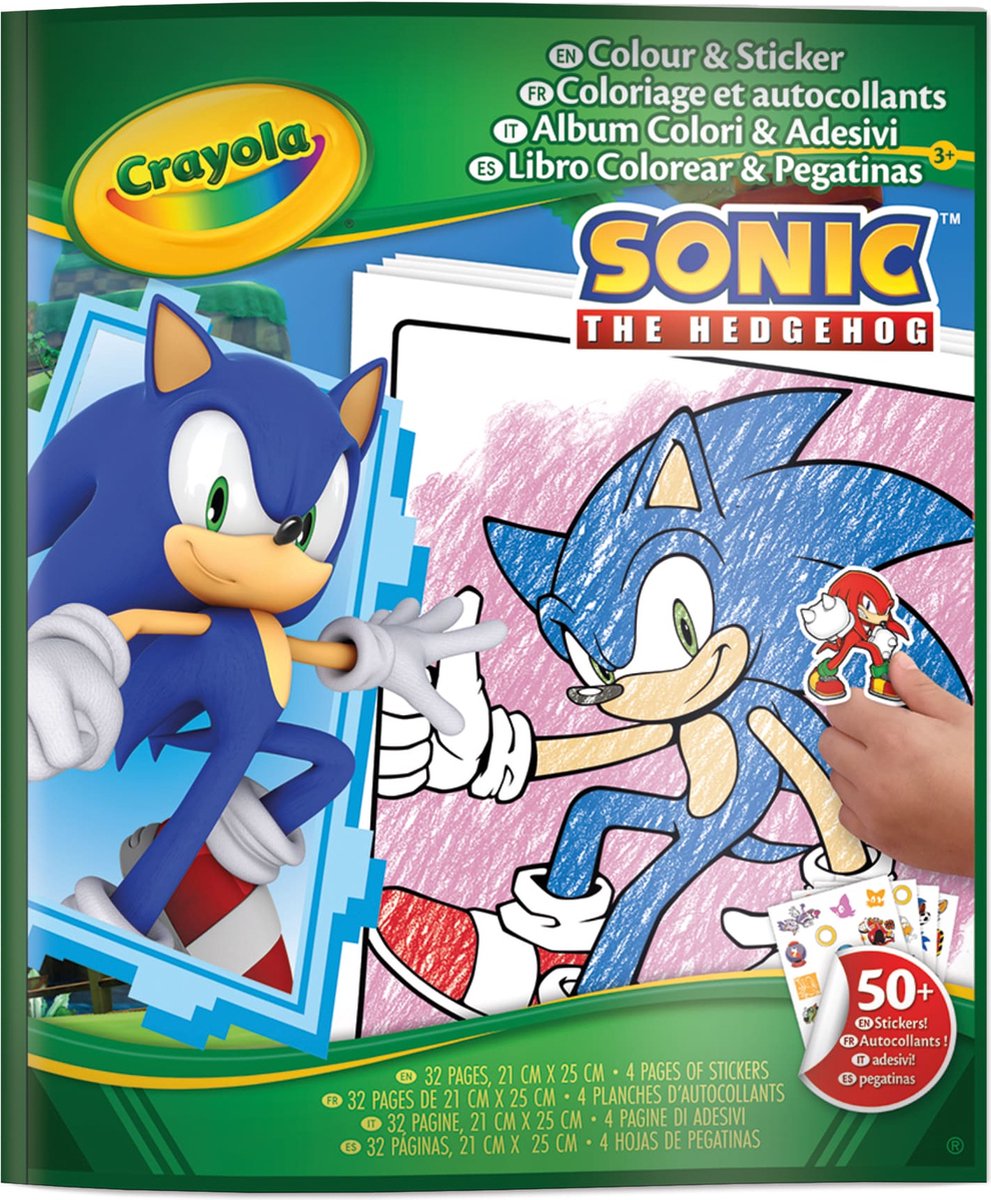 Crayola - livre de coloriage - livre de coloriage sonique avec autocollants