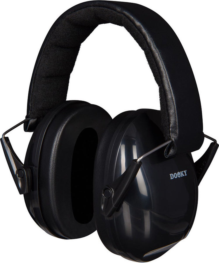 Dooky® protection auditive dooky enfants - casque réglable 5-16 ans - isolation 28db - idéal pour l'école, les événements, les environnements très fréquentés - cache-oreilles avec sac de rangement - casque antibruit - noir