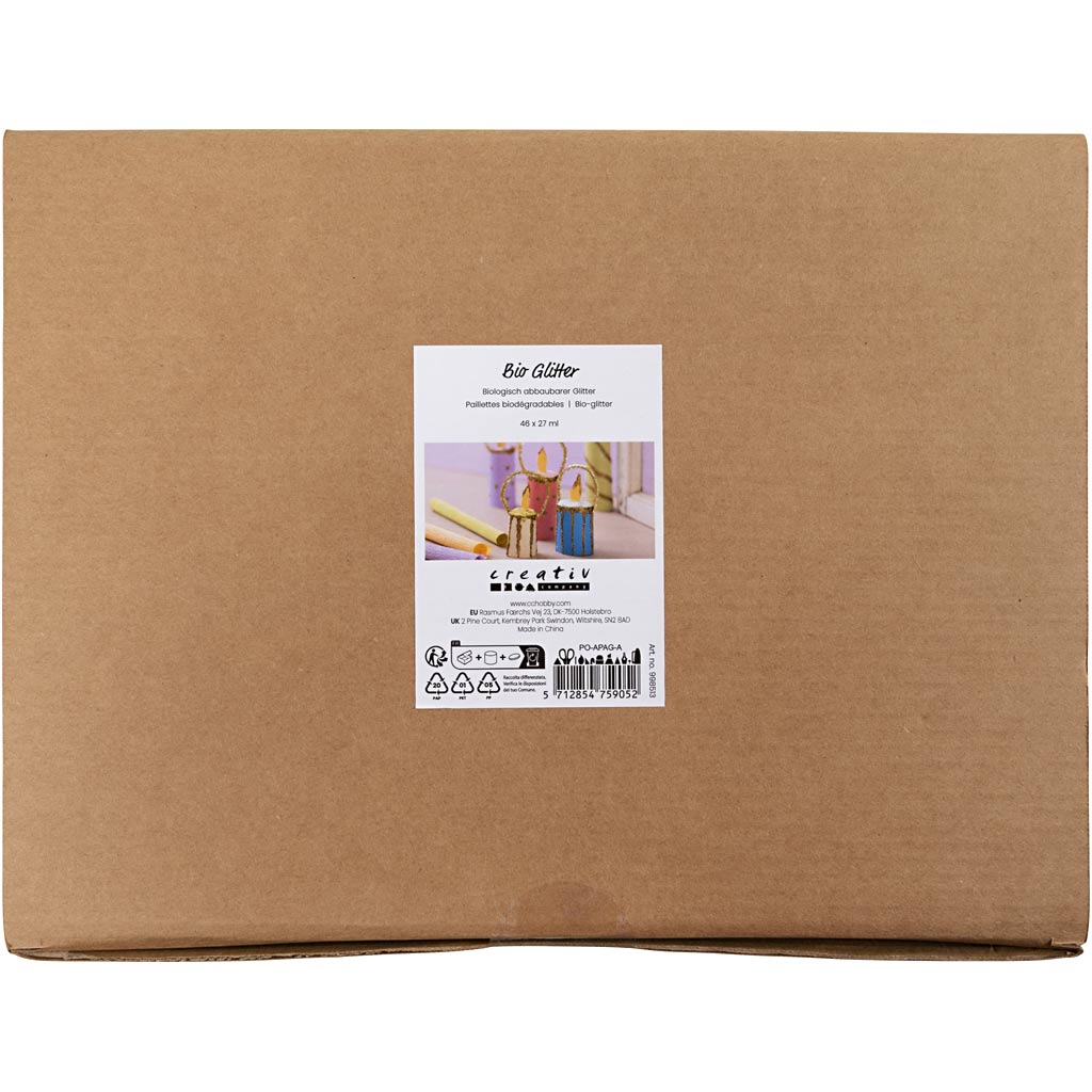 Creativ company bio sparkles, différentes couleurs, 46x27 ml 1 boîte