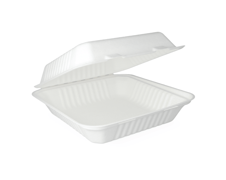 Boîte menu 1 compartiment canne à sucre sans pfas (50 pièces)
