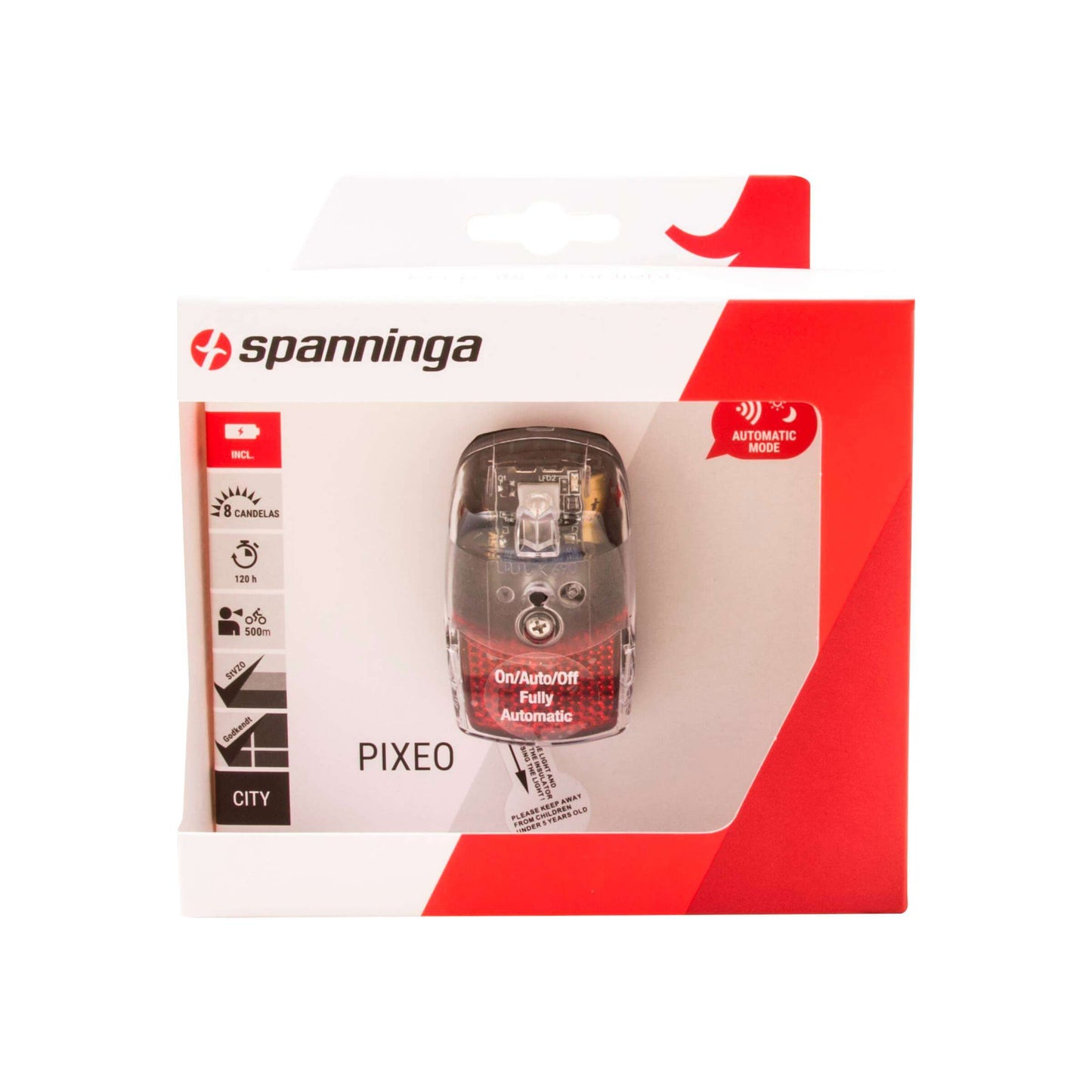 Spanninga Fender arrière léger Pixeo xba 2xaaa dans la boîte