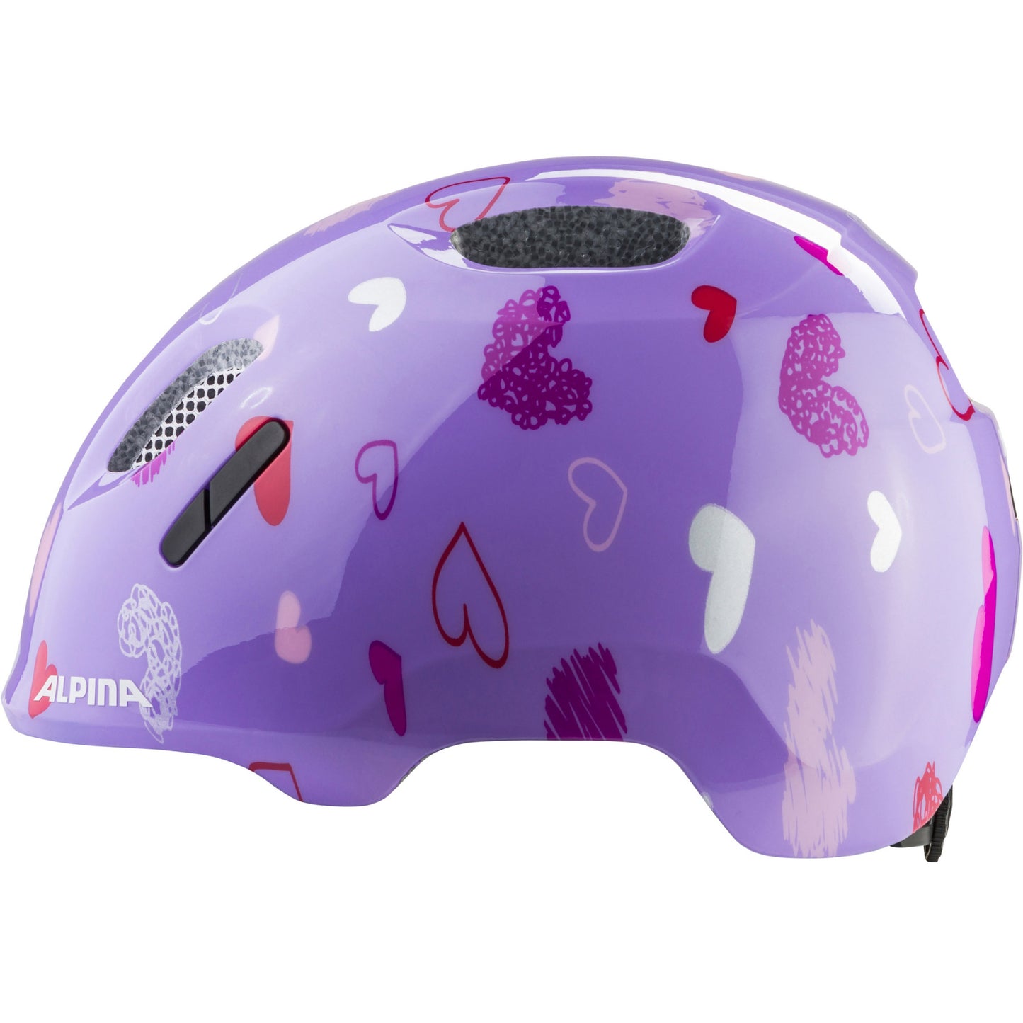 Olympic sportswear alpina sports casque pour enfants ximo 2 coeurs violets 49-54 brillant