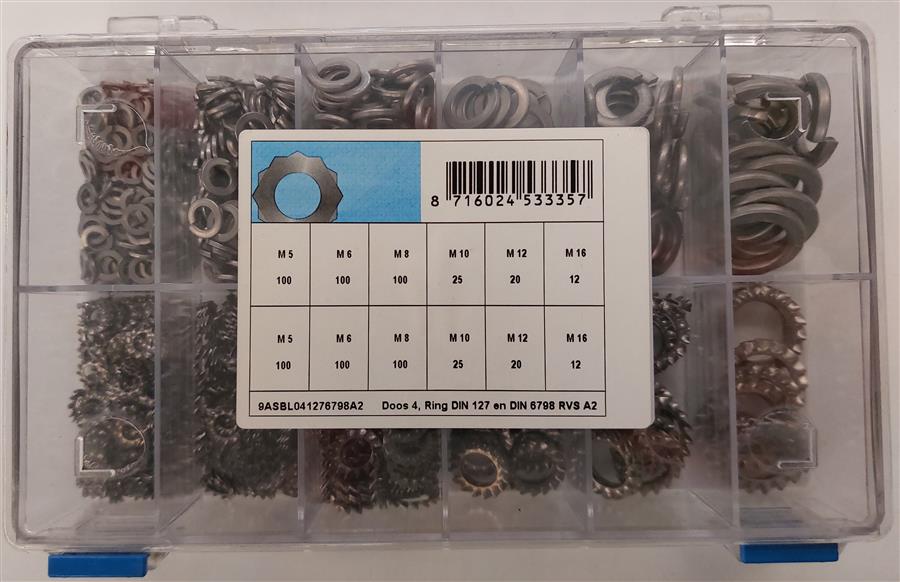 Assortiment d'anneaux d127+d6798 inox a2