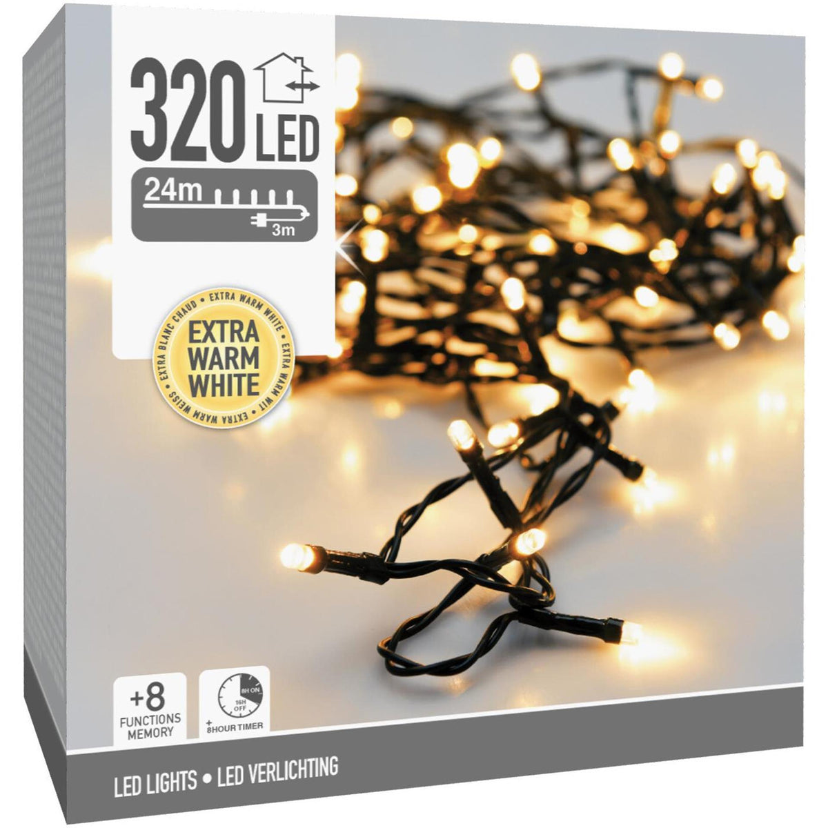 Lumières de Noël 320 LED blanc très chaud