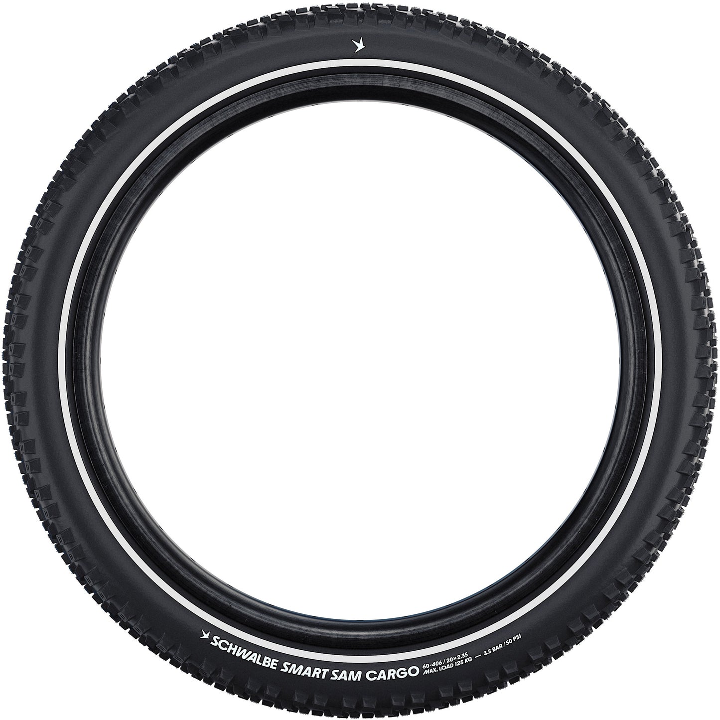 Schwalbe smart sam cargo - filaire - addix e - super défense - 20x2,35 - noir + reflex