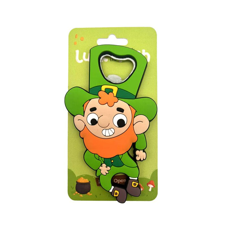 Ouvre-bouteille en PVC leprechaun porte-bonheur irlandais