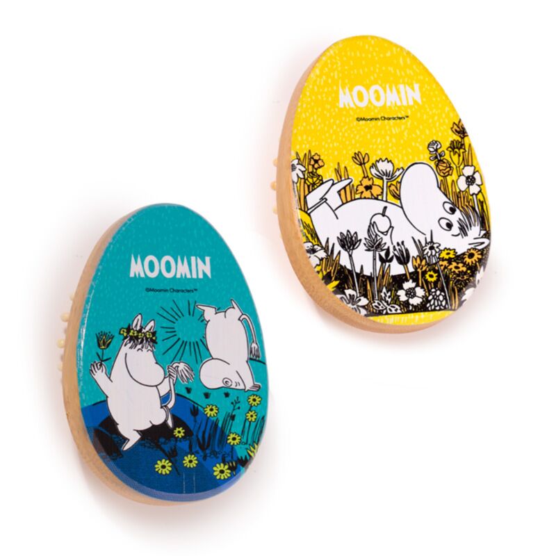 Brosse à cheveux en bambou en forme de moomin
