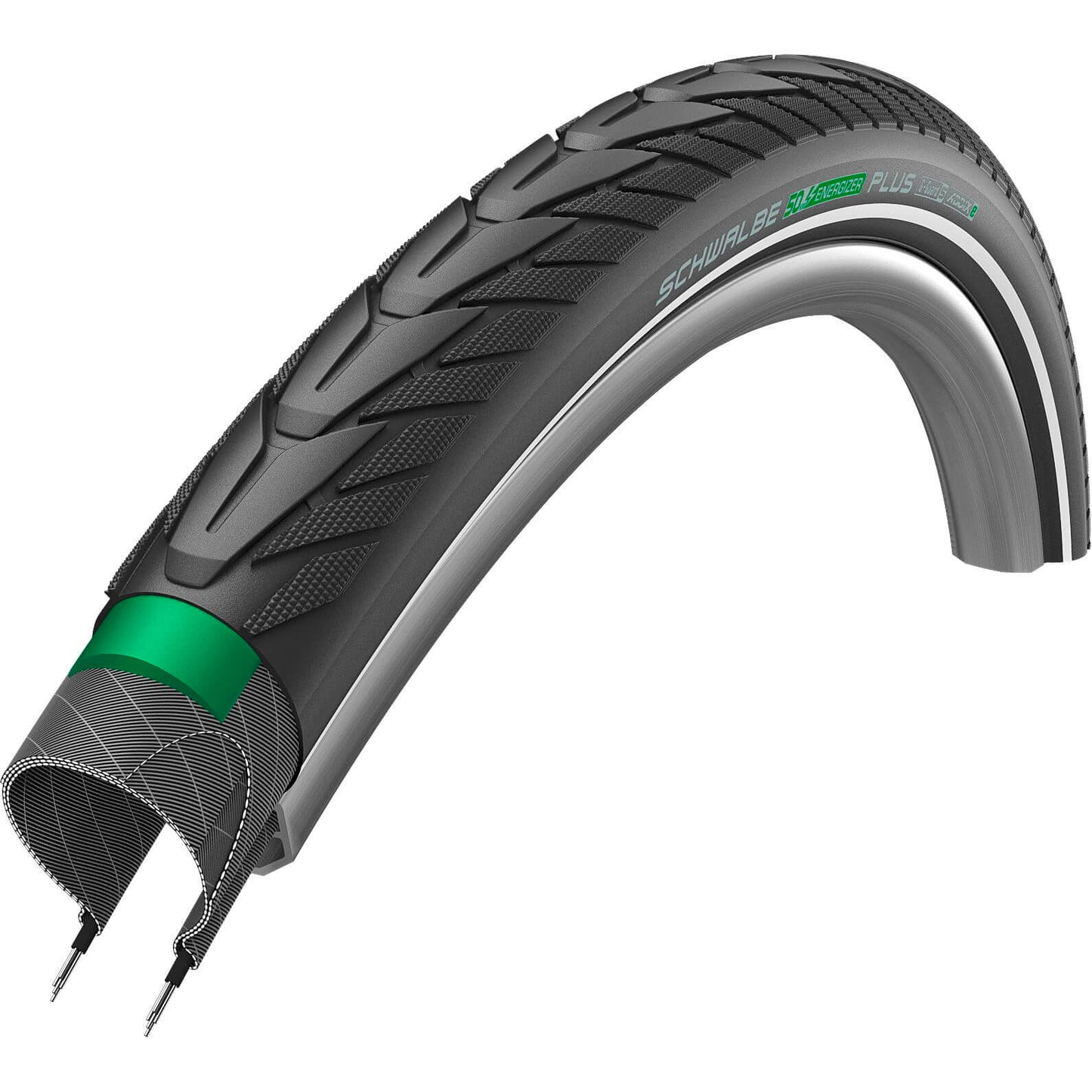 Schwalbe 25x Energizer des pneus plus 28 x 1,40 SW reflète