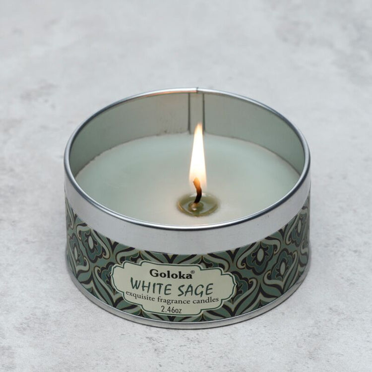 Goloka blanc sage paraffine cire de cire de cire parfumée en conserve