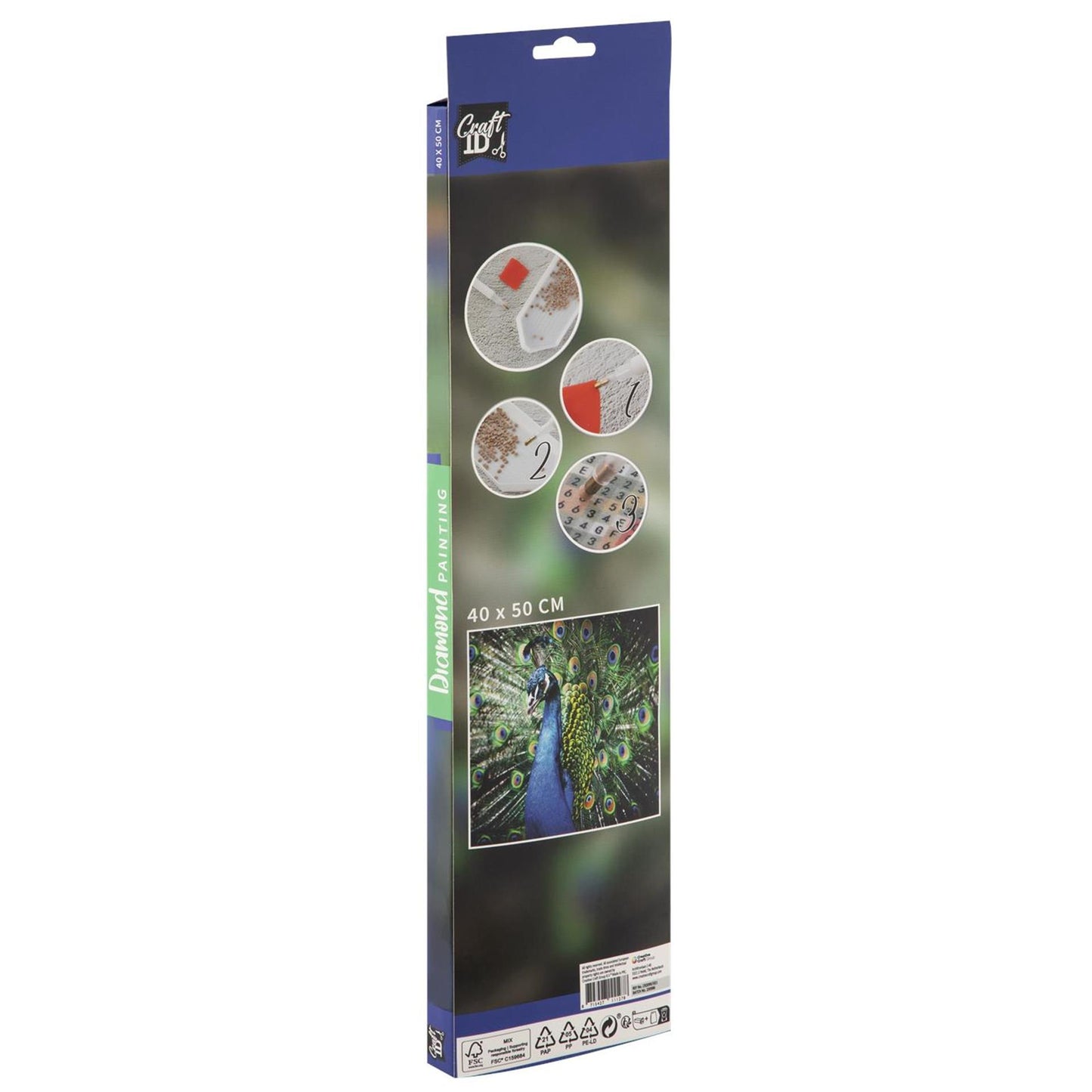 Peinture diamant Moxy, 40x50cm, paon