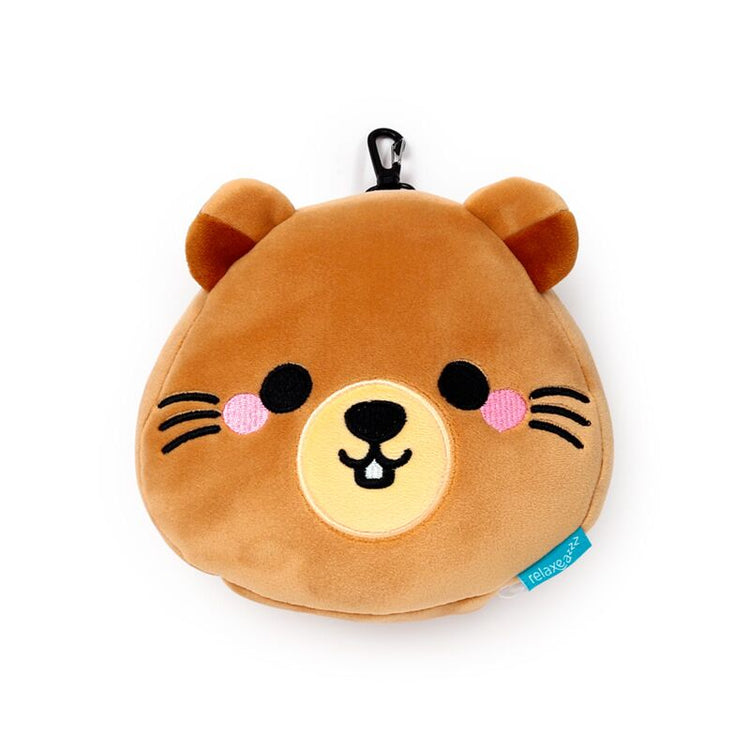 Relaxeazzz Mimi la marmotte animaux de montagne oreiller de voyage masque de sommeil