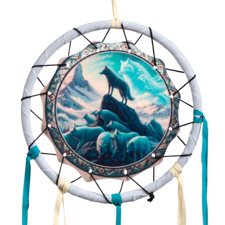 Spirit of the Wolf Dream Catcher 16cm