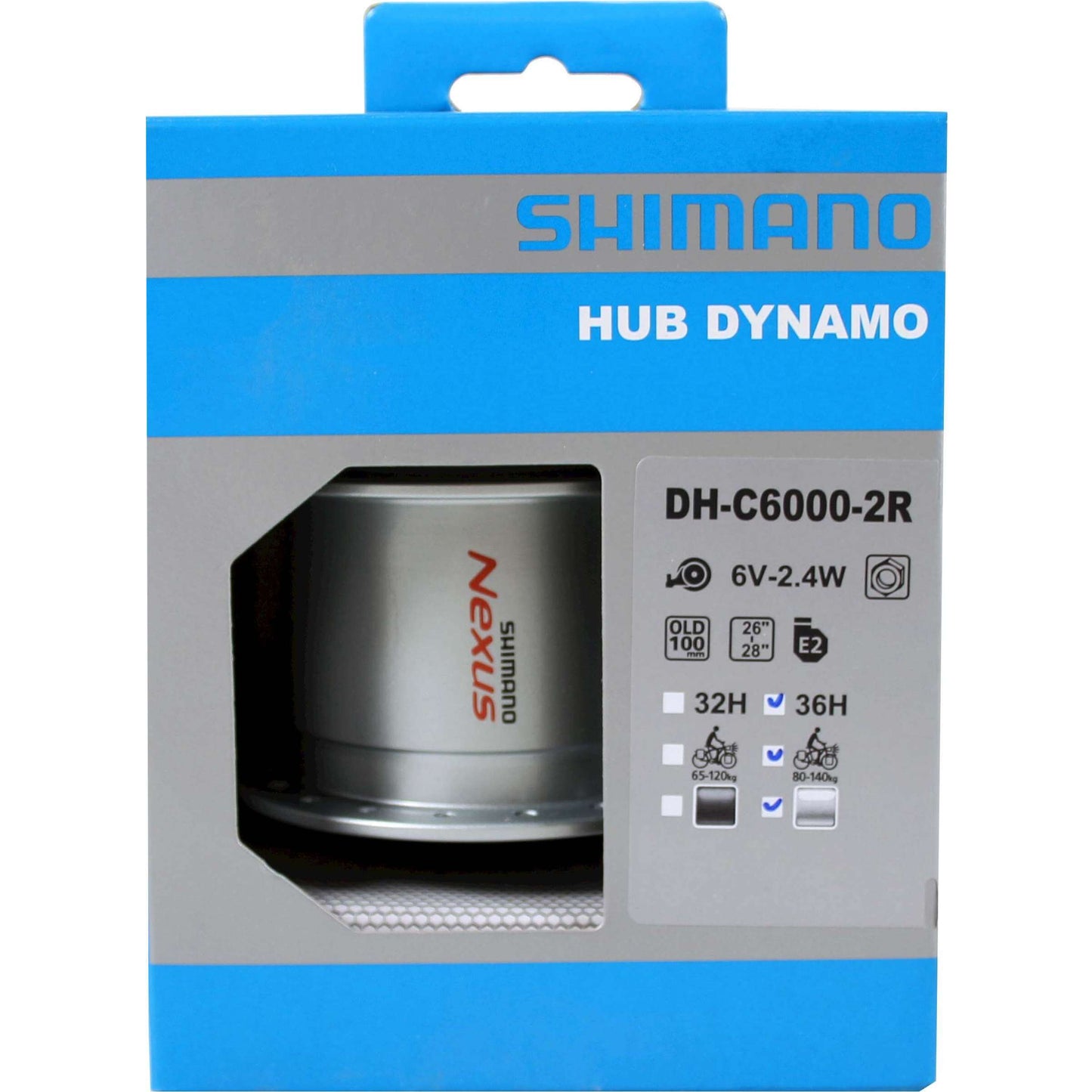 Frein à rouleau dynamo de moyeu Shimano dh-c6000 6v 2.4w