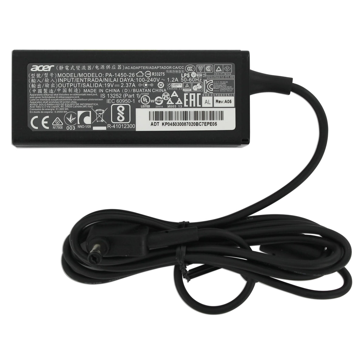 Adaptateur d'ordinateur portable Acer 45W noir