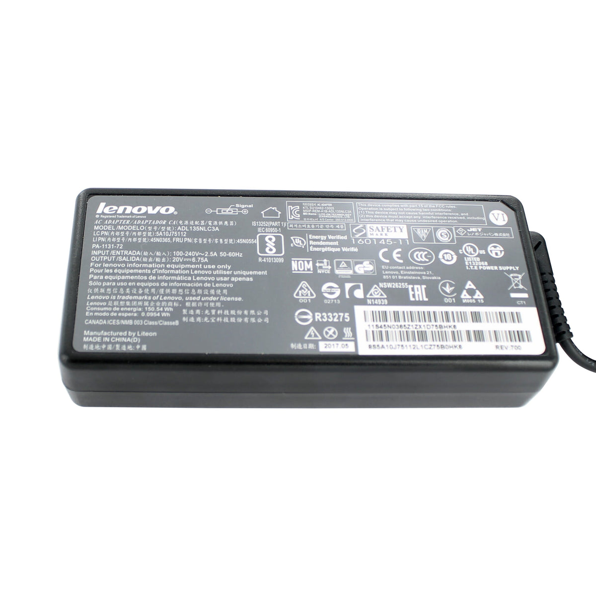 Adaptateur d'ordinateur portable Lenovo 135W