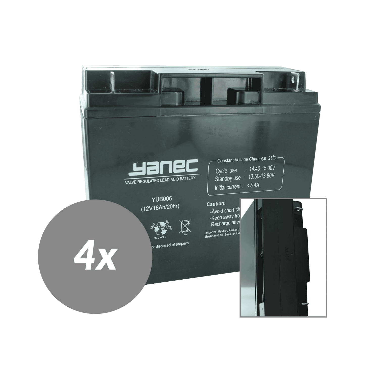 Remplacement de la batterie Yanec UPS Set RBC55 (Câbles excl.)