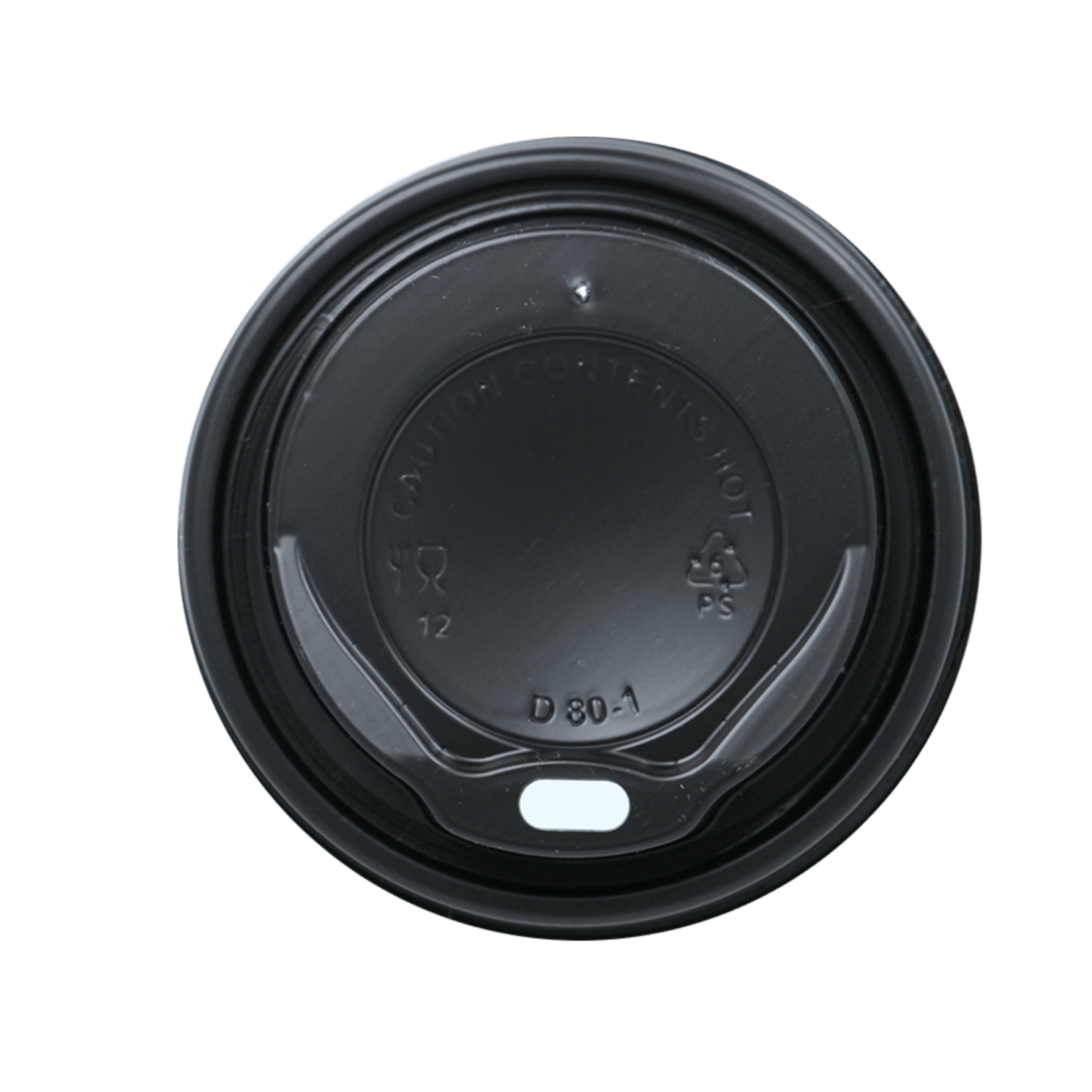 Couvercle à emporter noir 80mm pour tasse à café 230ml (100 pièces)