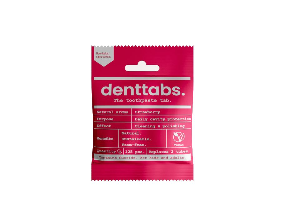 Comprimés de dentifrice denttabs - avec fluor - fraise